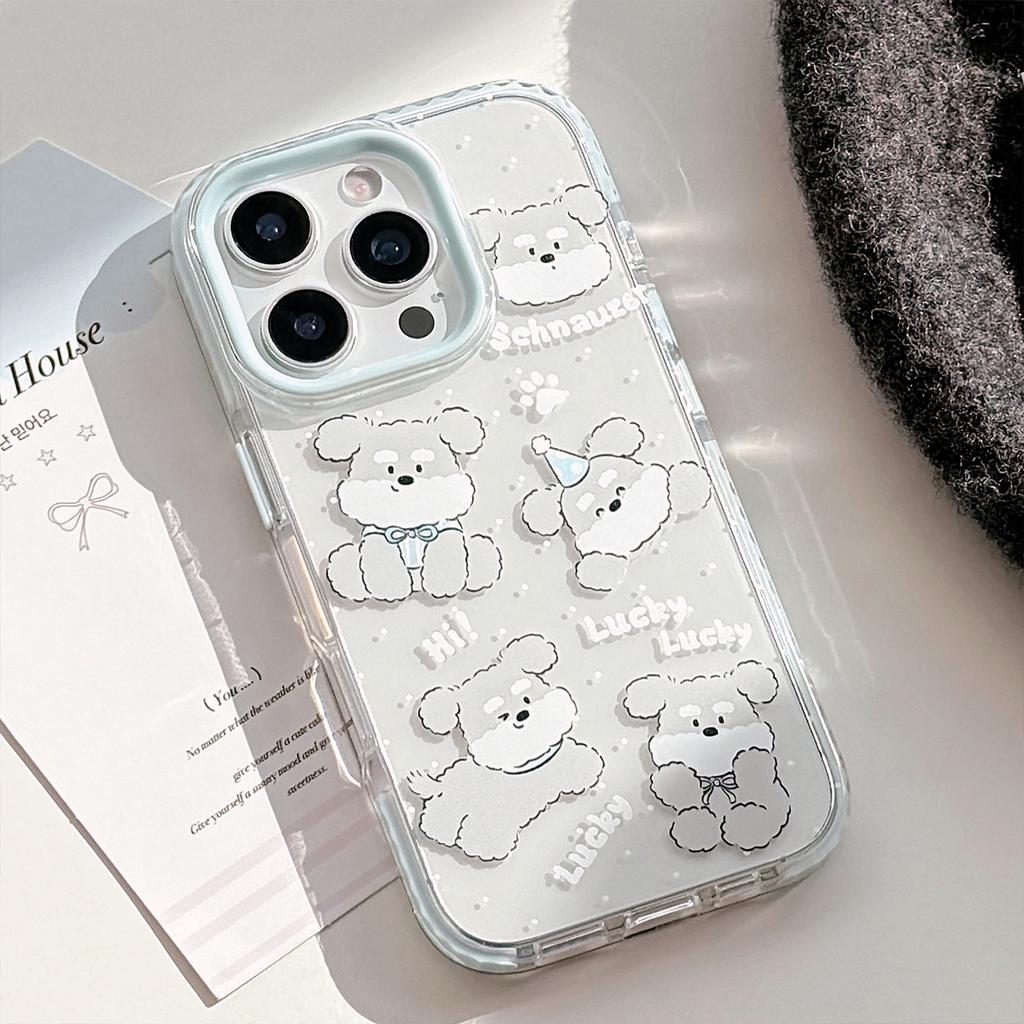 Schnauzer Puppy Suitable for IPhone16promax Apple 15 Mobile Phone Case 14 Cute Korean 13 Transparent 11 Soft