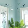 11 Pcs Wood Nautical Seagull Wall Art Handmade Coastal Theme Wall Decor Vintage Flying Sea Bird Wall Sculpture for Home Bathroom Lake House