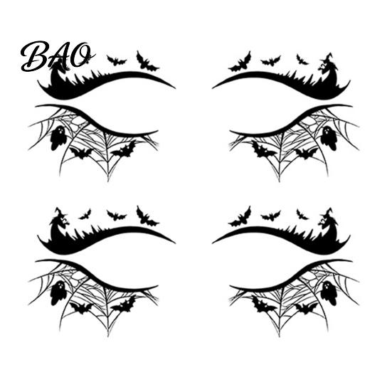 Ghostly Eye Decorations 2 Pairs Halloween Tattoo Stickers, Waterproof Temporary Face Decals with Creative Festival Party Supplies Pumpkin Bat