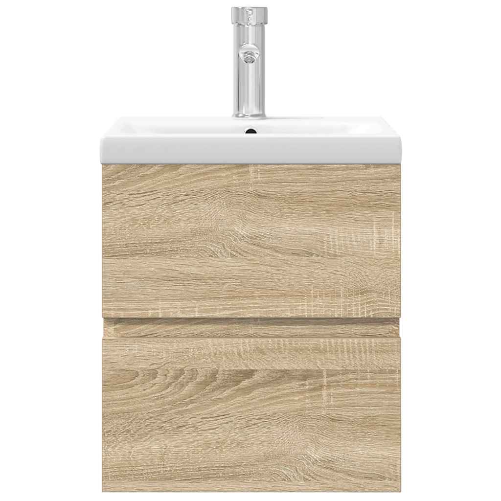 2 Piece Bathroom Furniture Set Sonoma Oak Particleboard