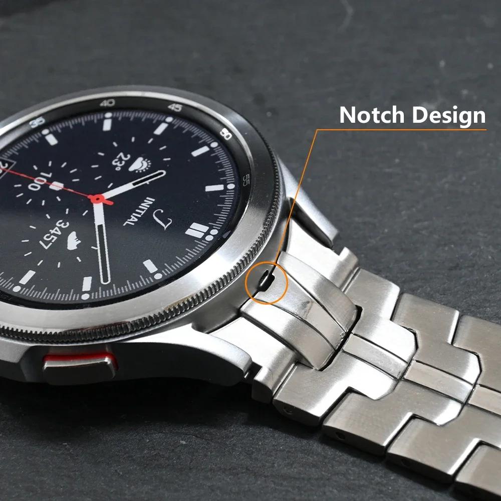 Nerezový náramek bez mezery pro Samsung Galaxy Watch 7 6 5 40mm 44mm 6Classic 47mm 43mm Luxusní pánský pásek pro Galaxy 5Pro 45mm