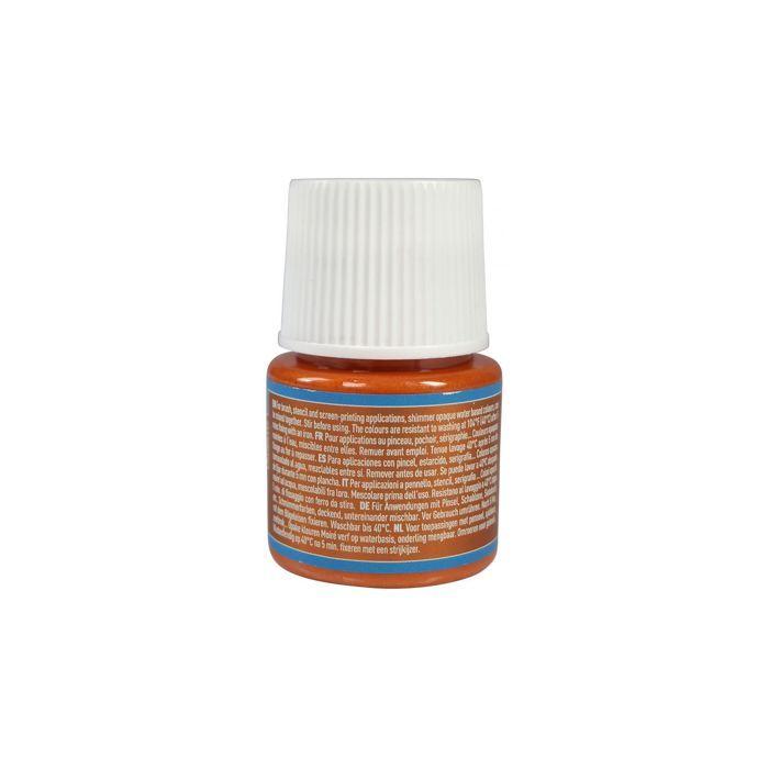 Fabric Paint - Pébéo - Sétacolor Opaque Moire Brick - 45 Ml - Shiny Effect - For Various Fabrics