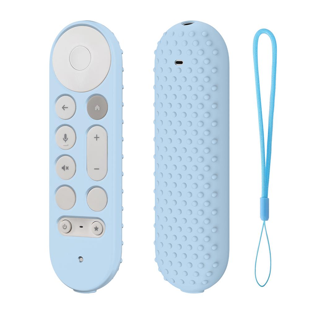 Silicone Remote Case with Lanyard Protective Controller Sleeve Skin Shockproof Remote Protective Case for Google TV Streamer 4K