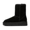 Sheepskin and fur integrated thick-soled snow boots women's medium tube winter new warm and velvet winter new cotton shoes
