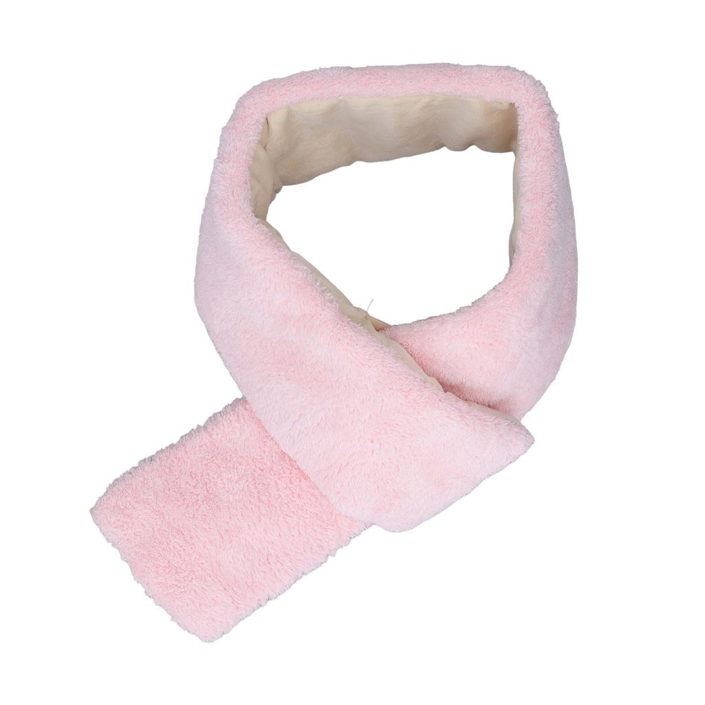 Electric Heating Scarf Evenly Heating Comfortable Skin Friendly Short Plush Pink USB Heated Scarf for Winter