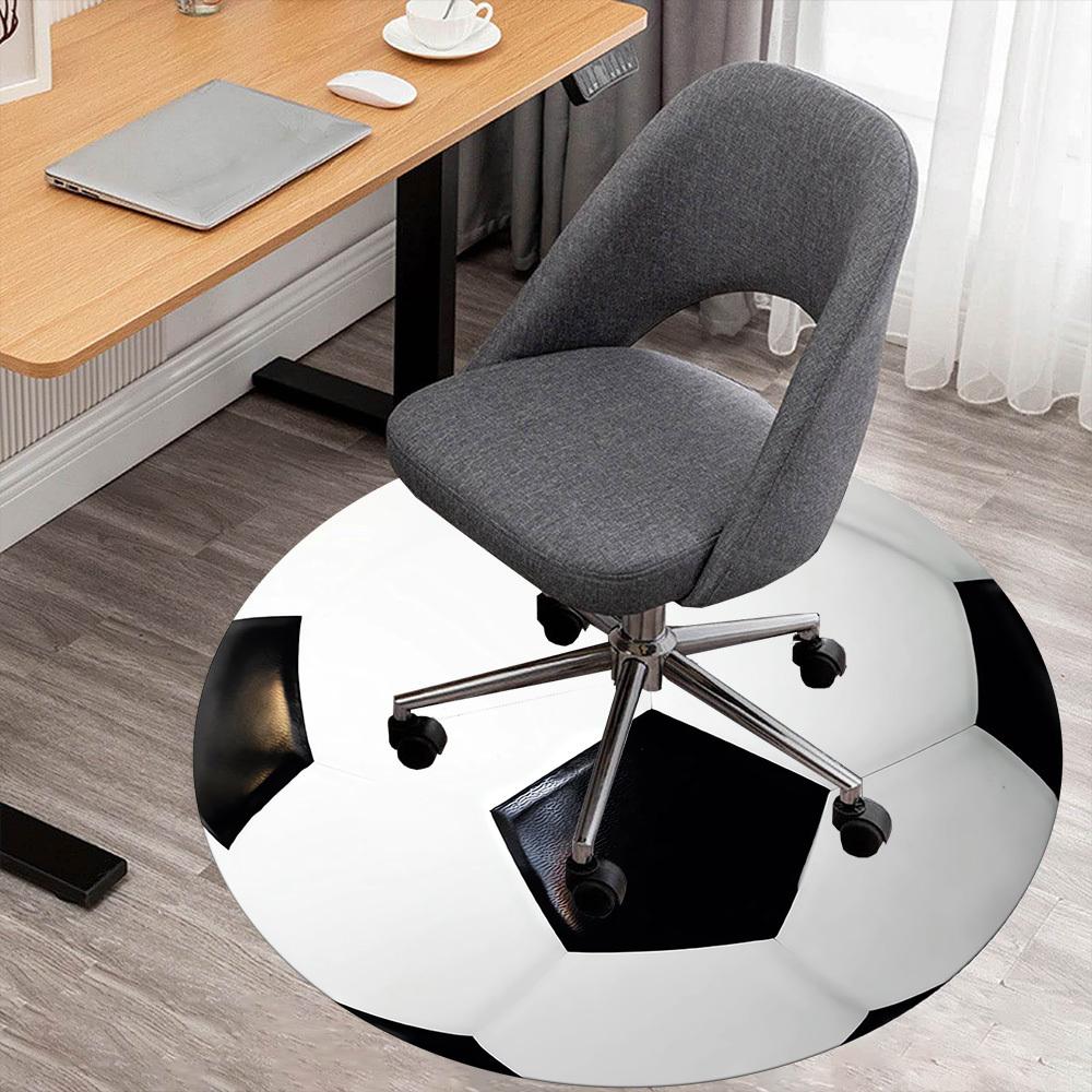 1pc soccer ball Round Chair mat Area Rug - Non-Slip, Floor Mat for Office, Bedroom, and Indoor Decor c1118049