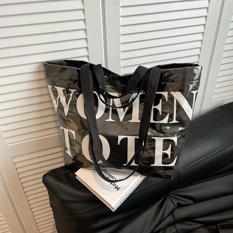 

Casual large-capacity bag women s new letter tote bag student commuting shoulder tote bag чёрный