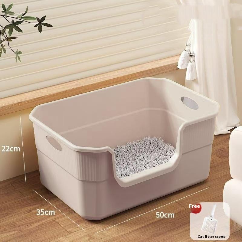 Open-Top Cat Potty Cat Garbage Odor-Resistant Bin Large Capacity Large Size Semi Enclosed Anti-Spla Cat Toilet Pet Supplies