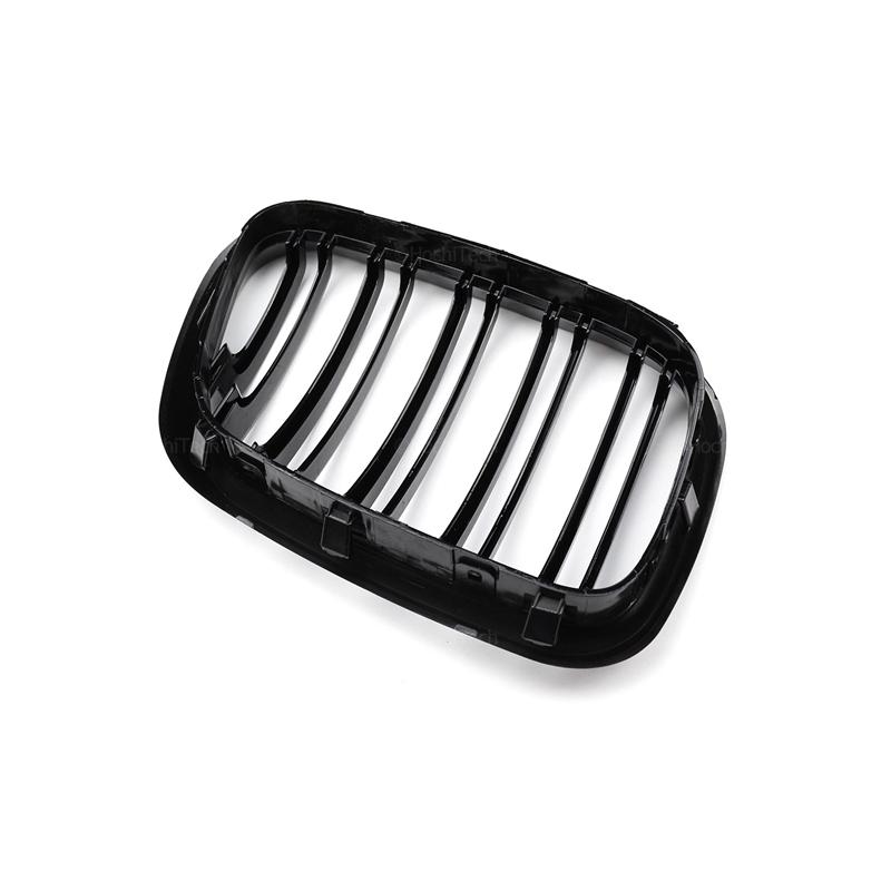New Look Car Grille Grill Front Kidney Glossy 2 Line Double Slat For BMW X5 E53 Pre-LCI 1999 2000 2001 2002 2003 Car