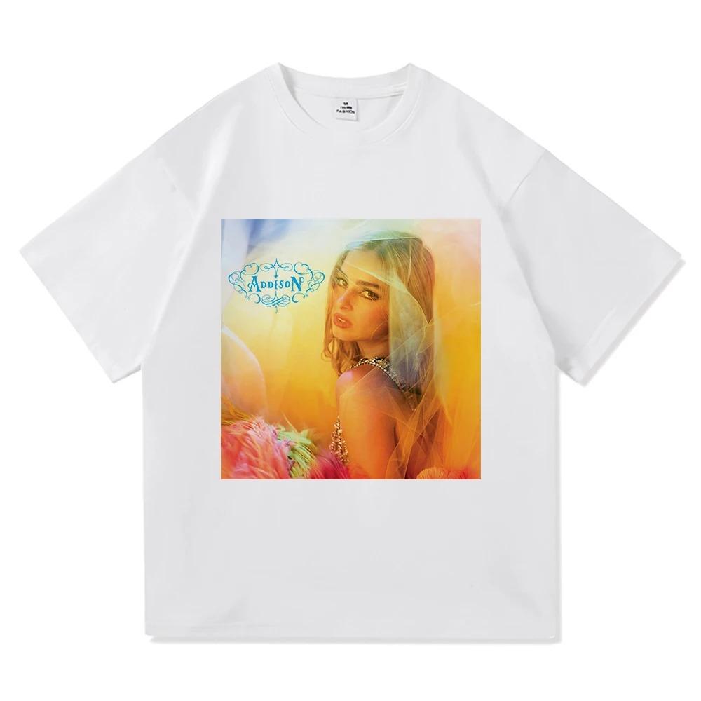 Addison Rae New Album Poster Print TShirt Fashion Men Women Cotton Fashion Harajuku Highstreet Top Oversized Casual Summer Tee