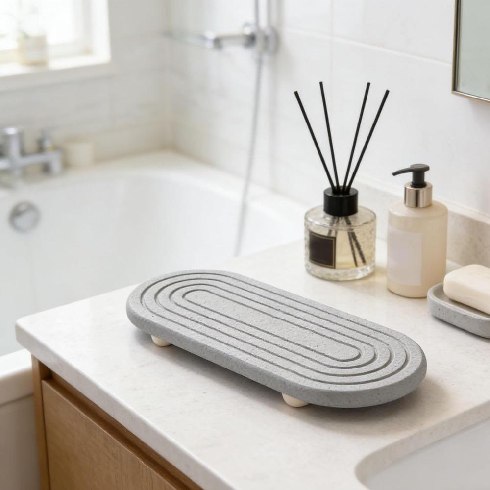 Diatomite Water Absorbing Tray Rectangular Counter Top Tray Soap Dish Kitchen Counter Use