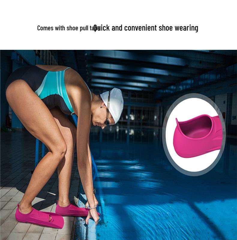 Unisex Silicone Swimming Fins for Freestyle & Breaststroke - Lightweight Short Diving Fins for Adults & Children