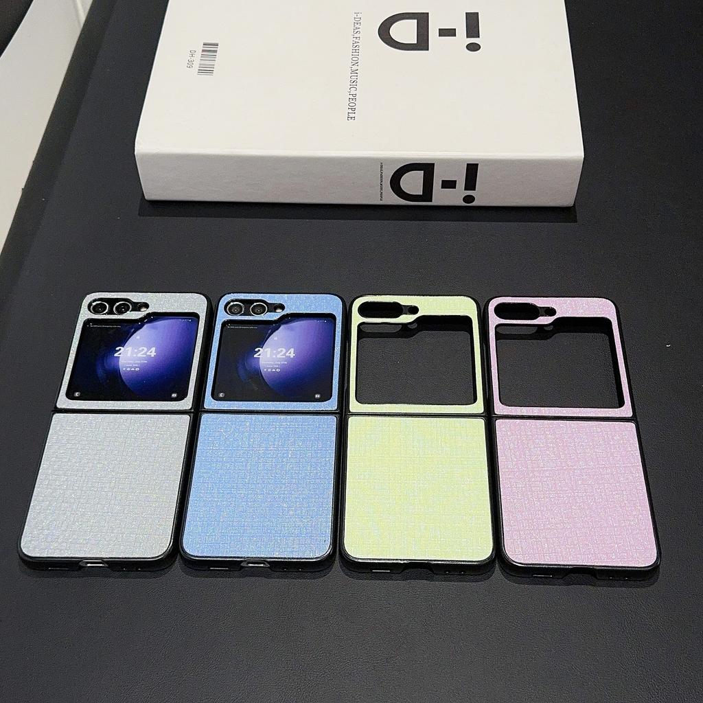 For Samsung Galaxy Z Flip7 FE 5G/Z Flip6 5G Case Two-Piece Leather+PC Phone Cover Pearl Cross Pattern