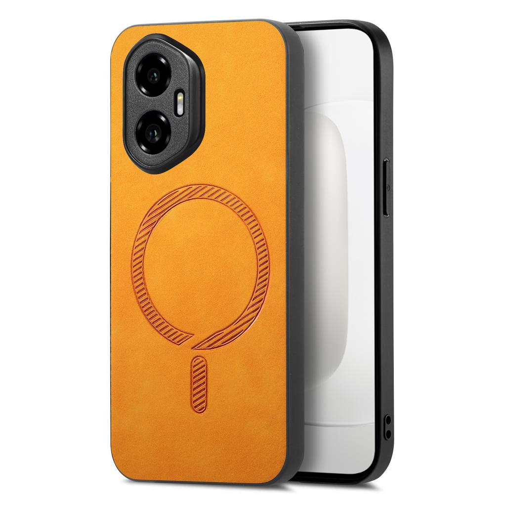 For Honor 300 Leather Back Case Compatible with MagSafe Skin-touch Phone Cover