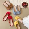 Fashion French Yellow Round Toe Ballet Single Shoes Women's Outside Wear Spring and Autumn Soft Sole Shoes
