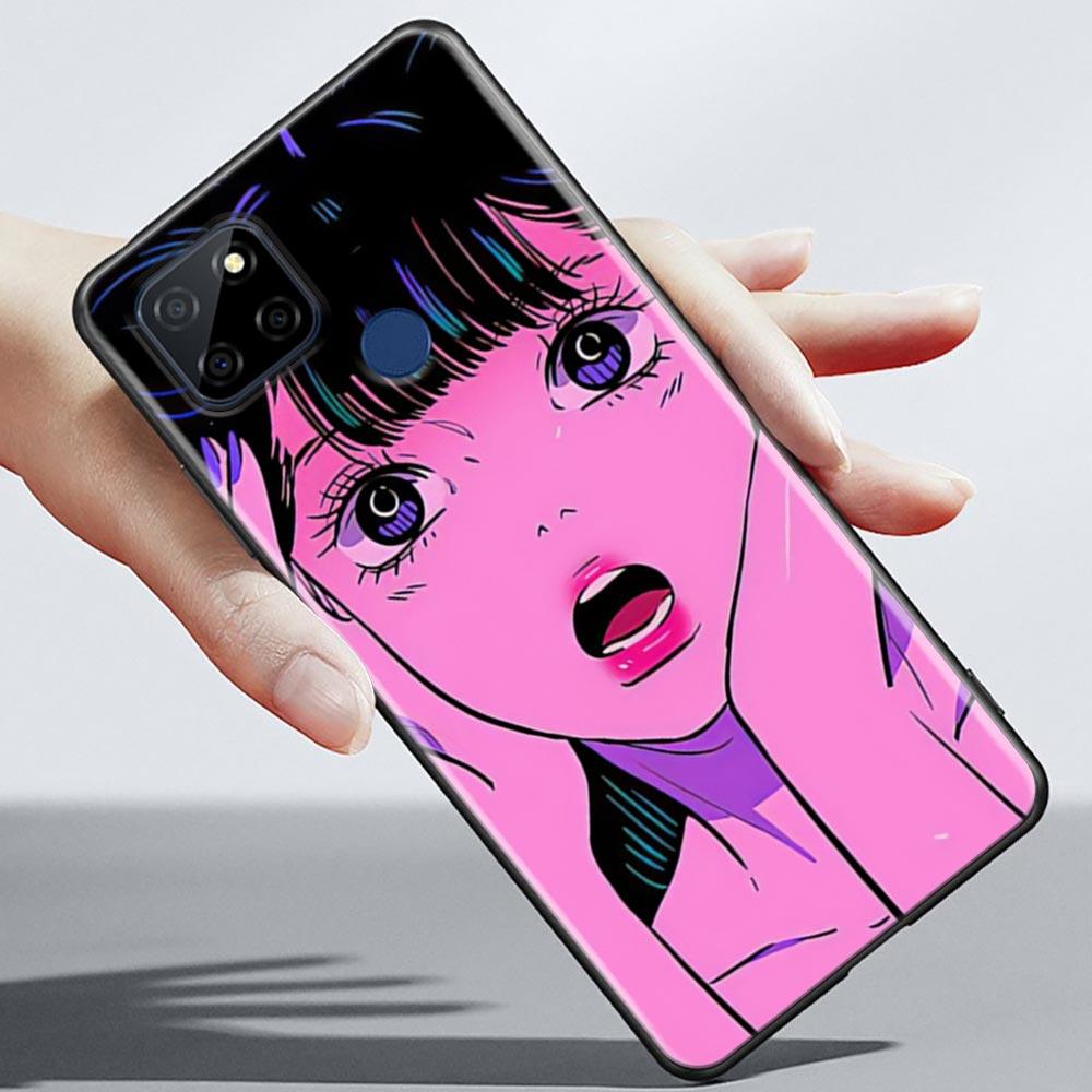Super Cute Girl Anime Phone Case For OPPO Realme 5 6 7 7i 8 8i 9 9i V25 F9 F17 F19 5G 4G Pro Narzo Speed Black Soft Cover Fundas