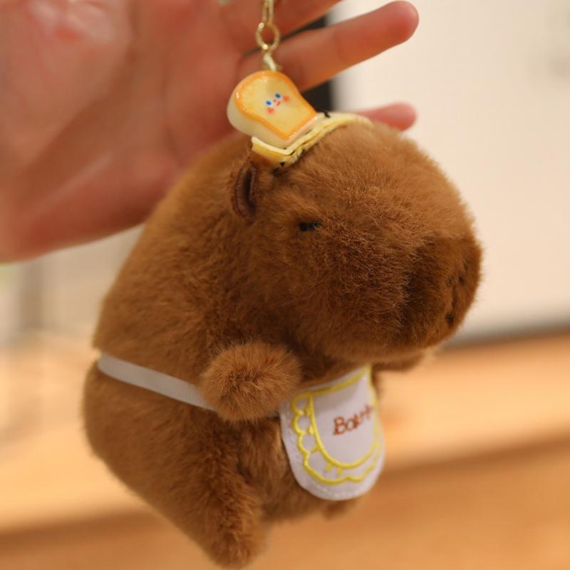 Foodie Capybara Plüschtiere Niedliche Mini-Lebensmittel-Capybara Garnzieh-Spielzeuge Lustige Schlüsselanhänger Anhänger Taschen Dekoration Niedliches Geburtstagsgeschenk 11cm