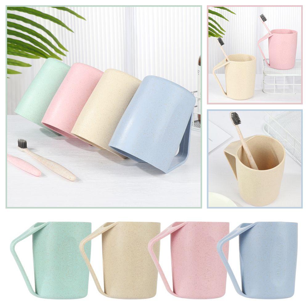 Ekologiczny kubek do szczotkowania z uchwytem Kubek kubek Kubki ze słomy pszenicznej Kubek na płyn do płukania ust Wodę Kubek plastikowy