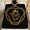 Emblema Scania, Coperta in Flanella con Fantasia, Alta Qualità, Confortevole per Tutte le Stagioni, Decorazione per la Casa, Calore e Comfort, Perfetta per Regali.