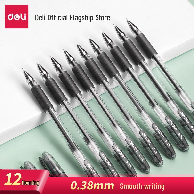 Deli S84 Ultra-Fine 0.38mm Black Needle-Tip Office Signature Pen