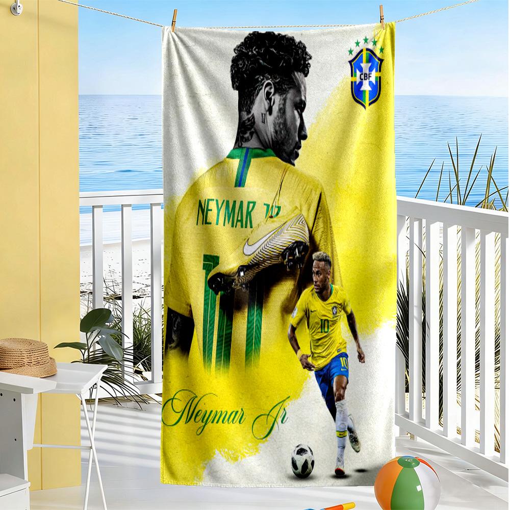 Asciugamano da Spiaggia Giocatore di Calcio Brasiliano Alta Assorbenza & Asciugatura Rapida Confortevole Leggero Perfetto per Viaggiare Yoga Campeggio e Nuoto
