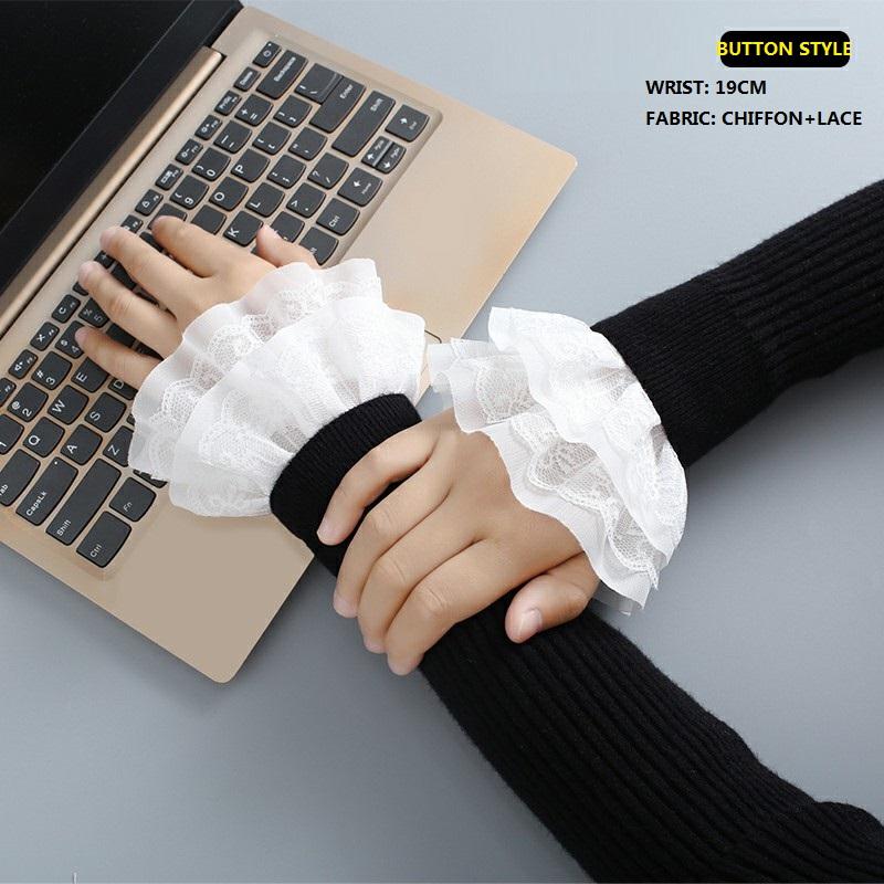Hollow Out Embroidery Floral Lace Fake Sleeves For Sweater Wedding False Sleeve Cuffs Princess Wrist Warmers Sweater Decorative