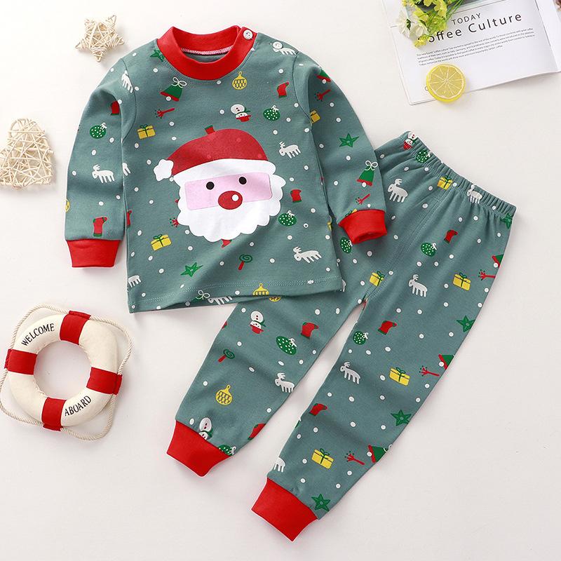 100% Cotton Kids Underwear Set Long Sleeve Thermal Pajamas for Boys & Girls Baby Loungewear Fall/Spring Sleepwear (2-8Y)