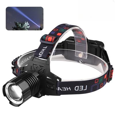 White Laser Long-distance Strong Light Headlight Rechargeable Outdoor Night Fishing Climbing Zoom Head-mounted Flashlight