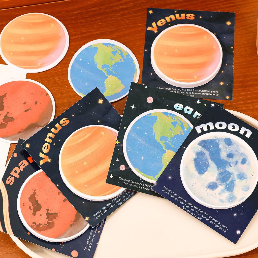 Cute Planet Sticky Notes: Reusable Earth-Themed Memo Pad & Small Gift