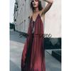 Summer Women Clothes Holiday Style Round Neck Sleeveless Asymmetric Hem Silk Satin Texture Long Dress 8040019