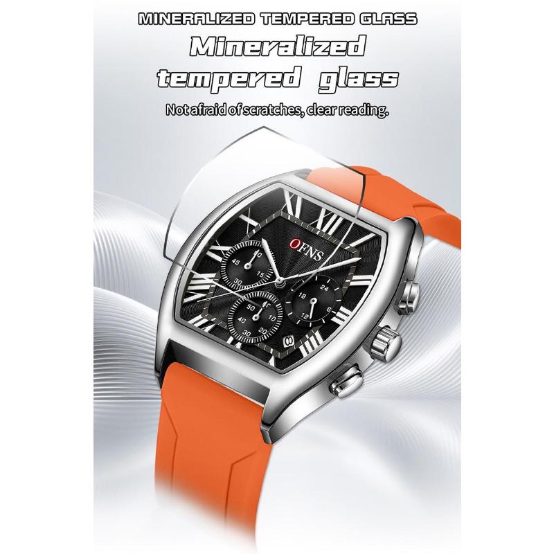 Man Wristwatch Fashion Luxury Waterproof Silicone Strap Quartz Men's Watches Sports Auto Date Chronograph Simple Clocks