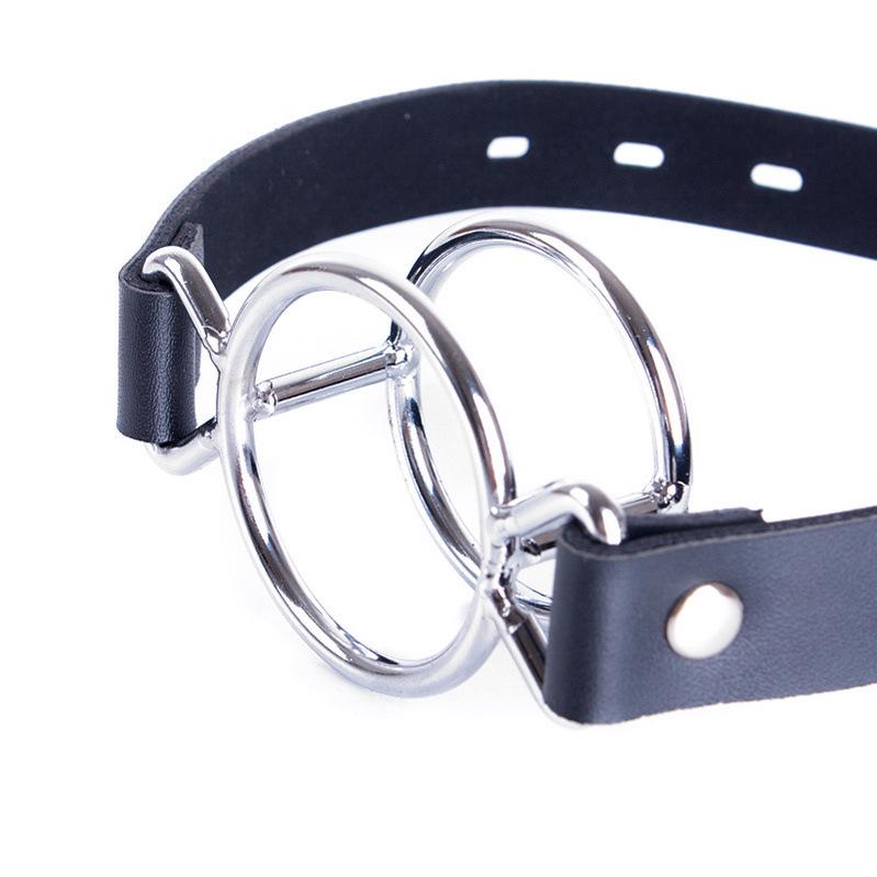 Aisle Adult Erotic Double Set Metal Gag with Round Mouth Plug for Women