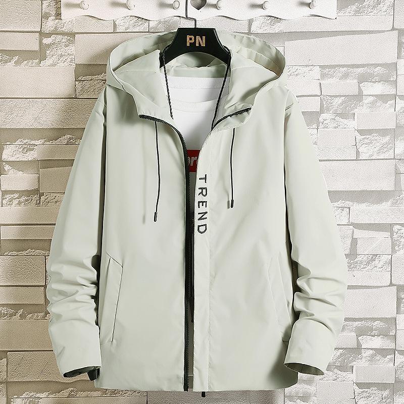 

2026 Men s Casual Hooded Jacket - Spring/Autumn Fashion, Lightweight, Loose Fit, Sports Cardigan M (105-120 jin) бежевый