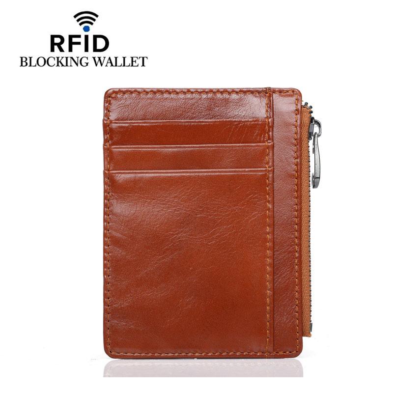 

Кожаный кошелек для карточек и монет из коровьей кожи высшего качества на молнии для мужчин и женщин