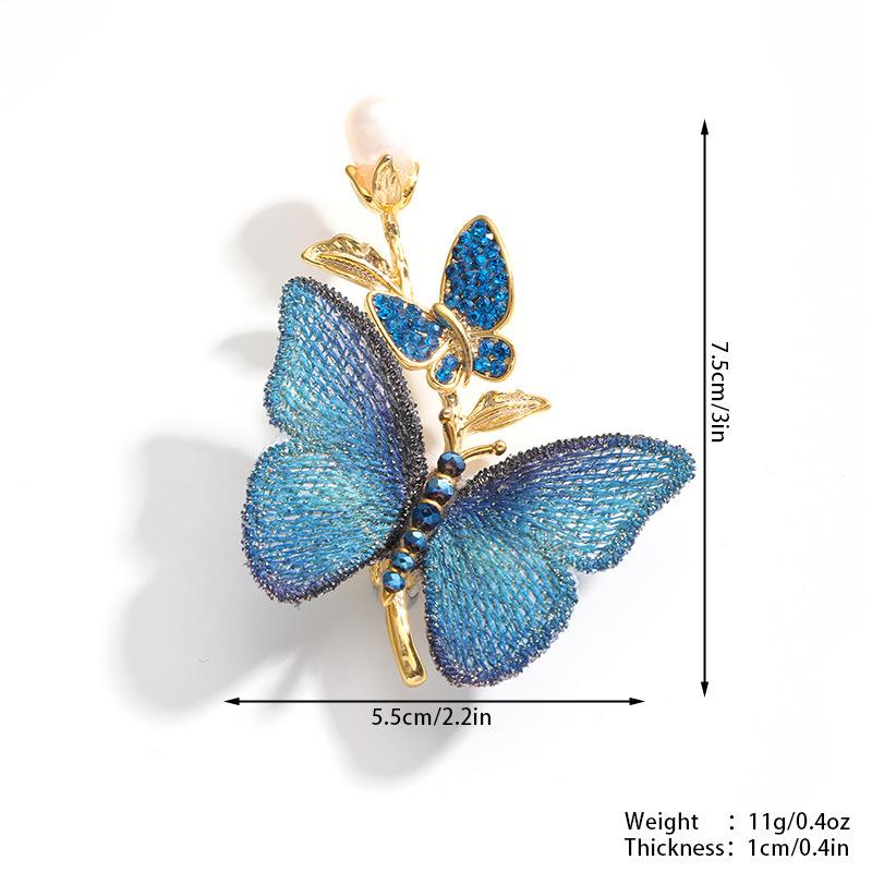 Women'S Luxury Rhinestone Pearl Butterfly Phoenix Brooches Exquisite Butterfly Insect Brooch Pin Party Office Jewelry