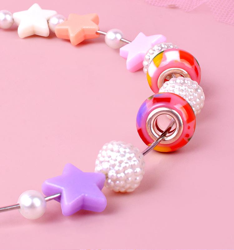 Children's DIY Beaded Bracelet Kit - Handmade Jewelry Set with Stringing Beads & Accessories