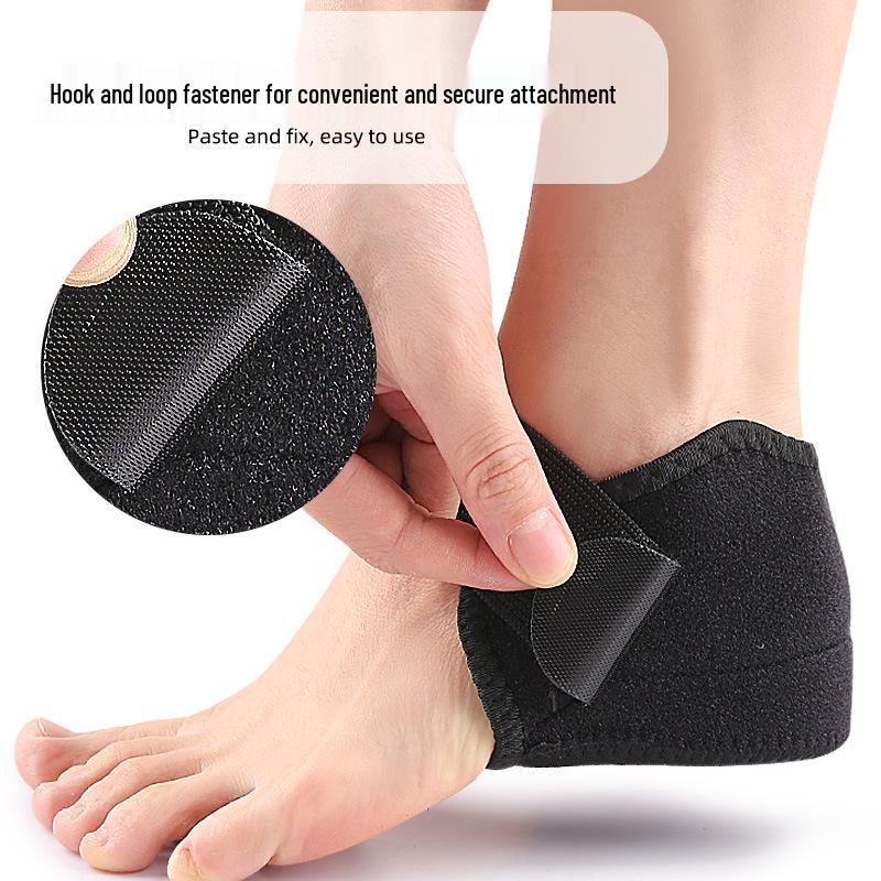Shock-Absorbing Height-Boosting Velcro Silicone Heel Sleeve Pad
