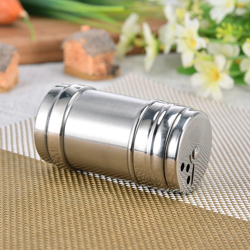 Salt Sugar Bottle Rotating Jar Multi-purpose Stainless Steel Home Kitchen Gadgets Spices Pepper Shaker Spices Jar Seasoning Can