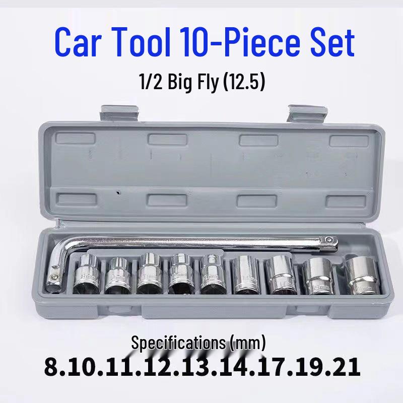 40-Piece Multifunctional Ratchet Wrench and Socket Tool Set for Car and Motorcycle Repair