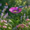 Multi-Function Insect Bird Bath Iron Ornamental Horticulture Garden Birdbath Flower Shape Flower Garden Stake Outdoor