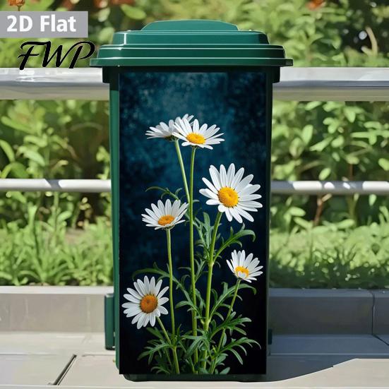 Trash Can Labels Stickers Self-Adhesive Waterproof Outdoor Garbage Bin Decoration Decals Simulation Animal Plant Themes Weather-Resistant