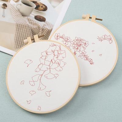 Antique Embroidery Kit DIY Needlework Tools Beginner Cross Stitch Artcraft With Embroidery Hoop