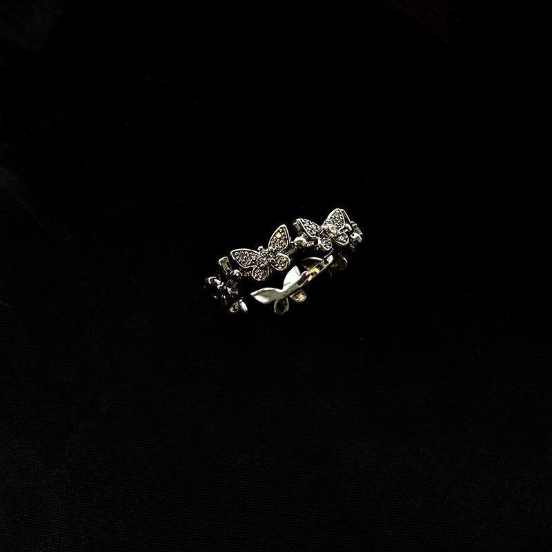 Fashion Personalized Super Fairy Mori Niche Design Butterfly Temperament Light Luxury Opening Ring INS Female Adjustable Casual Dainty Minimalist Ring