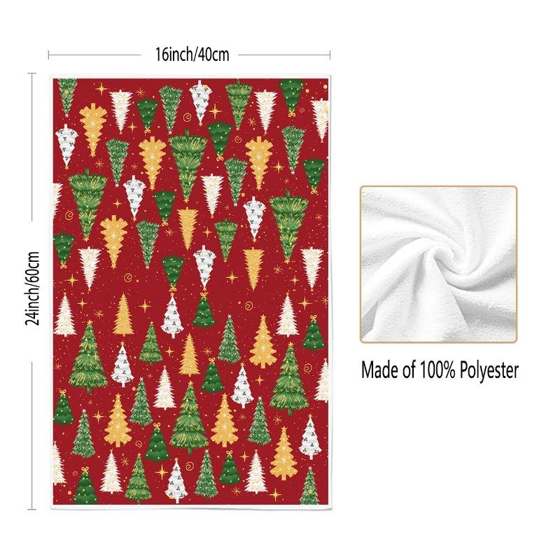 Hand Towels Christmas Printed Kitchen Towels Absorbent Microfiber Dishwashing TowelsGift Tea Towels