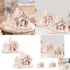 Elegant Nordic 3d Wooden Christmas Tree House Puzzle Delightful Tabletop Decor