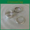 Designed Korean Beautifully Style Smile Face Ring For Women In Irregular Vintage Design Silver