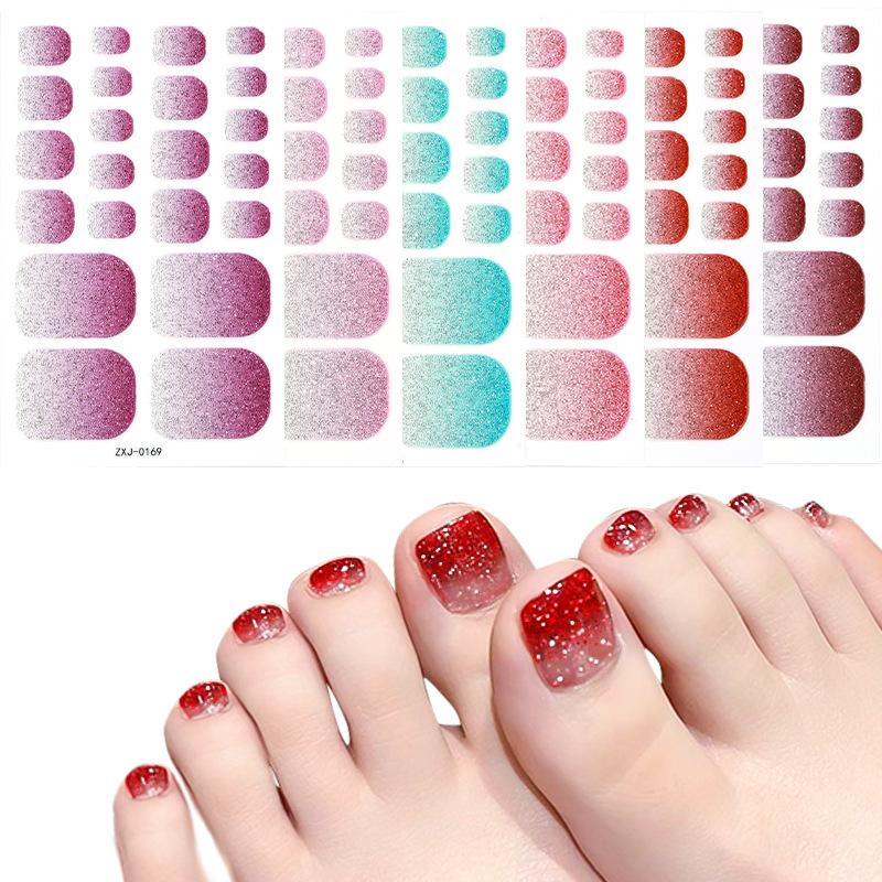 Glittery Nail Stickers, Gradient Cat-eye Toenail Stickers, Waterproof Nail Stickers That Brighten Skin Tone