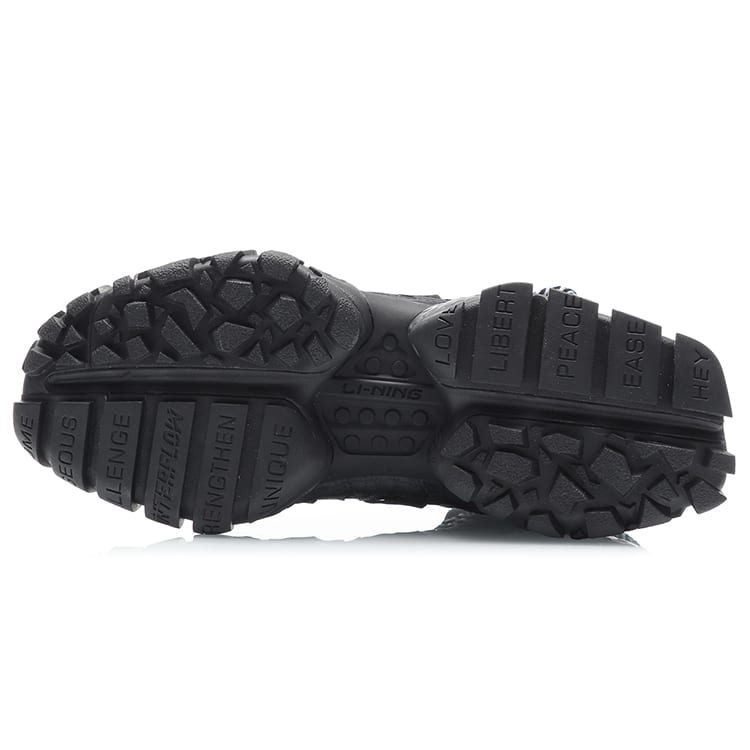 Li Ning CF Dämpfung Abriebfeste Dämpfung, Verschleißfeste High-Top Freizeitschuhe Herren Schwarz AGLQ155-1