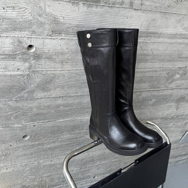 

Осенне-зимние женские рыцарские сапоги с голенищем, резиновая мягкая подошва, новые однотонные, на среднем каблуке, больших размеров, женские сапоги, новые высокие сапоги женские 40 чёрный