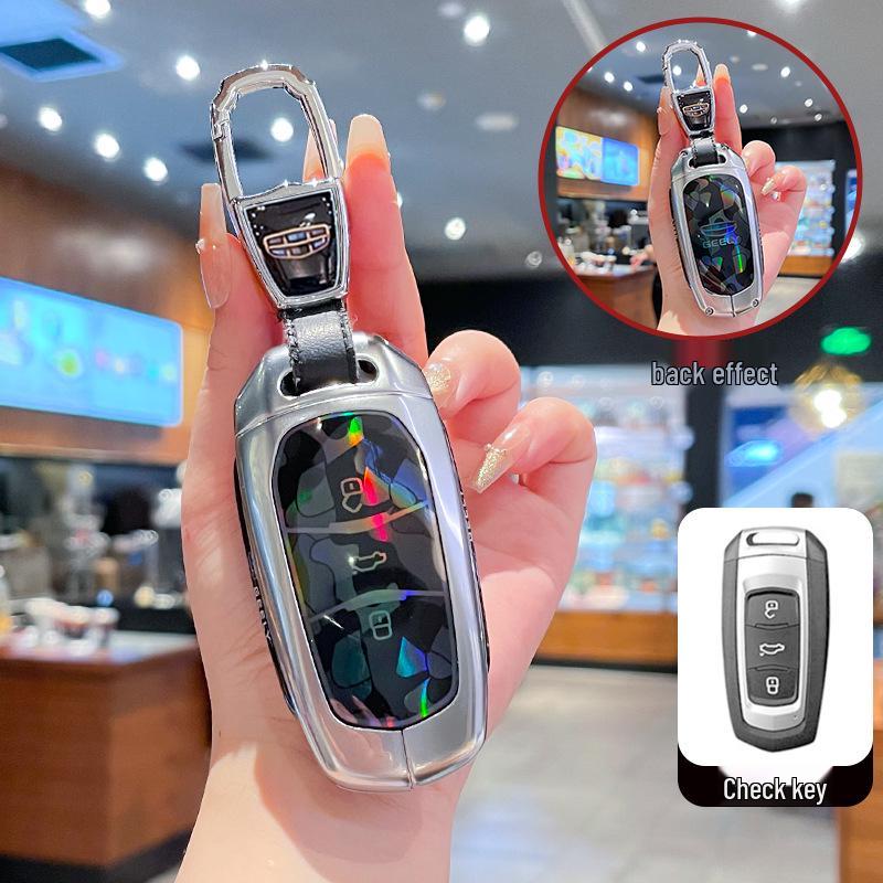 Metal Full-Wrap Key Cover for Geely Xingyue L, Boyue, Xingrui, Vision X6, Bin Yue, Galaxy Models